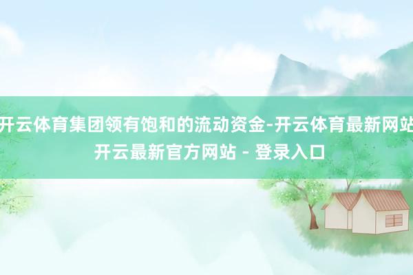 开云体育集团领有饱和的流动资金-开云体育最新网站 开云最新官方网站 - 登录入口