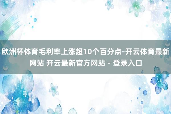 欧洲杯体育毛利率上涨超10个百分点-开云体育最新网站 开云最新官方网站 - 登录入口
