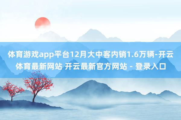 体育游戏app平台12月大中客内销1.6万辆-开云体育最新网站 开云最新官方网站 - 登录入口