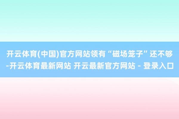 开云体育(中国)官方网站 领有“磁场笼子”还不够-开云体育最新网站 开云最新官方网站 - 登录入口