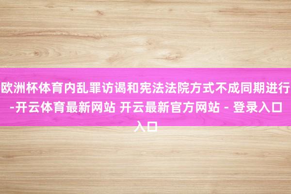 欧洲杯体育内乱罪访谒和宪法法院方式不成同期进行-开云体育最新网站 开云最新官方网站 - 登录入口