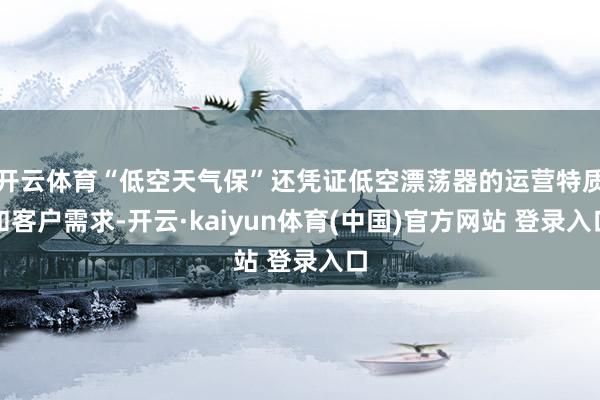 开云体育“低空天气保”还凭证低空漂荡器的运营特质和客户需求-开云·kaiyun体育(中国)官方网站 登录入口