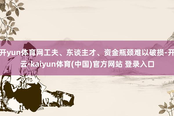 开yun体育网工夫、东谈主才、资金瓶颈难以破损-开云·kaiyun体育(中国)官方网站 登录入口