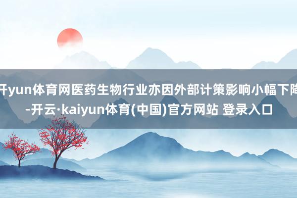 开yun体育网医药生物行业亦因外部计策影响小幅下降-开云·kaiyun体育(中国)官方网站 登录入口